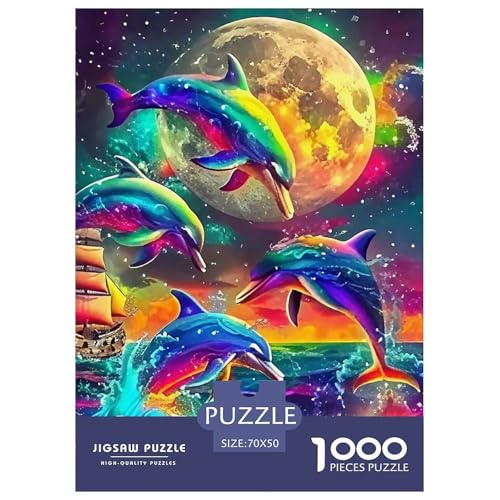 Delphin Puzzle 1000 Teile Für Erwachsene Und Kinder Meerestiere Lernspiel Pädagogisches Spielzeug Home Dekoration in Bewährter Qualität 70x50cm/1000pcs von QTIVARLEN