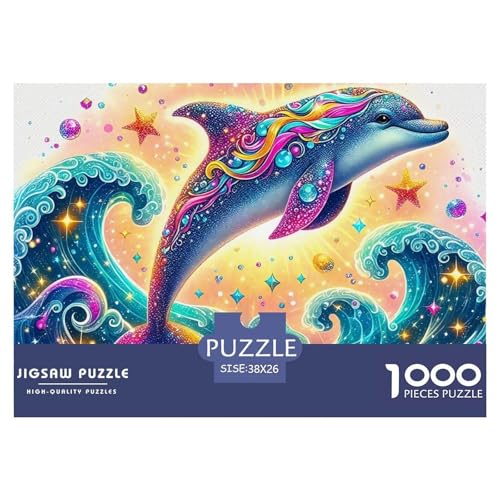 Delphin Puzzle 1000 Teile Für Erwachsene Und Kinder Meerestiere Lernspiel Pädagogisches Spielzeug Wunderschönes Dekoration Clevere Rätsel 38x26cm/1000pcs von QTIVARLEN