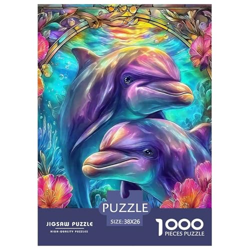 Delphin Puzzle 1000 Teile Für Erwachsene Und Kinder Meerestiere Lernspiel Pädagogisches Spielzeug Wunderschönes Dekoration Clevere Rätsel 38x26cm/1000pcs von QTIVARLEN