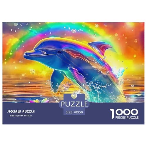Delphin Puzzle 1000 Teile Für Erwachsene Und Kinder Meerestiere Lernspiel Pädagogisches Spielzeug Wunderschönes Dekoration Clevere Rätsel 70x50cm/1000pcs von QTIVARLEN