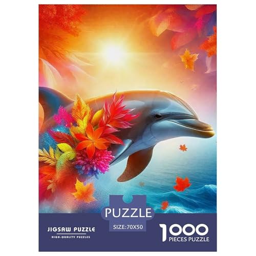 Delphin Puzzle 1000 Teile Für Erwachsene Und Kinder Meerestiere Lernspiel Pädagogisches Spielzeug Wunderschönes Dekoration Clevere Rätsel 70x50cm/1000pcs von QTIVARLEN