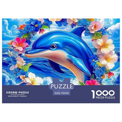 Delphin Puzzle 1000 Teile Für Erwachsene Und Kinder Meerestiere Lernspiel Pädagogisches Spielzeug Wunderschönes Dekoration Clevere Rätsel 70x50cm/1000pcs von QTIVARLEN