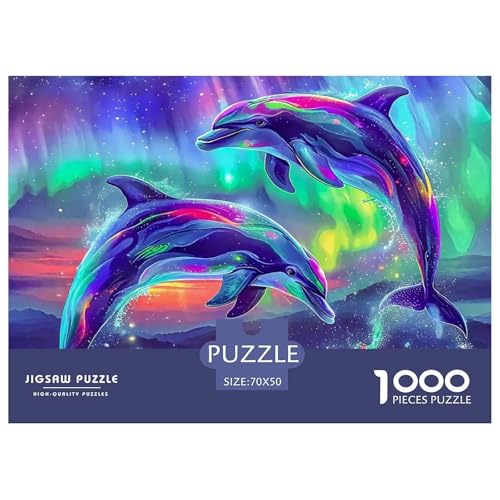 Delphin Puzzle 1000 Teile Für Erwachsene Und Kinder Meerestiere Lernspiel Pädagogisches Spielzeug Wunderschönes Dekoration Clevere Rätsel 70x50cm/1000pcs von QTIVARLEN