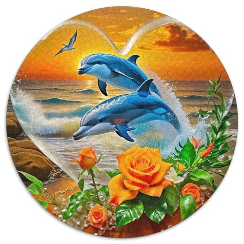 Delphin Puzzle 1000 Teile Für Erwachsene Und Kinder Meerestiere Lernspiel Pädagogisches Spielzeug Wunderschönes Dekoration in Bewährter Qualität 1000pcs (67.5x67.5cm) von QTIVARLEN