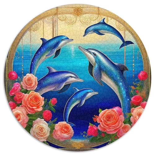 Delphin Puzzle 1000 Teile Für Erwachsene Und Kinder Meerestiere Lernspiel Pädagogisches Spielzeug Wunderschönes Dekoration in Bewährter Qualität 1000pcs (67.5x67.5cm) von QTIVARLEN