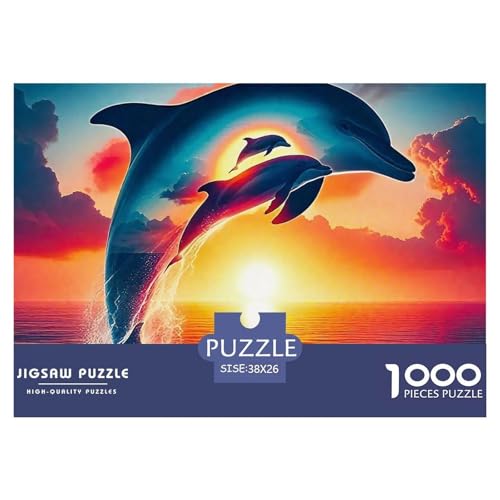 Delphin Puzzle 1000 Teile Für Erwachsene Und Kinder Meerestiere Lernspiel Pädagogisches Spielzeug Wunderschönes Dekoration in Bewährter Qualität 38x26cm/1000pcs von QTIVARLEN