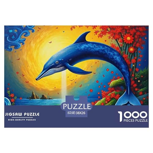 Delphin Puzzle 1000 Teile Für Erwachsene Und Kinder Meerestiere Lernspiel Pädagogisches Spielzeug Wunderschönes Dekoration in Bewährter Qualität 38x26cm/1000pcs von QTIVARLEN