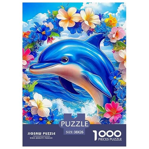 Delphin Puzzle 1000 Teile Für Erwachsene Und Kinder Meerestiere Lernspiel Pädagogisches Spielzeug Wunderschönes Dekoration in Bewährter Qualität 38x26cm/1000pcs von QTIVARLEN