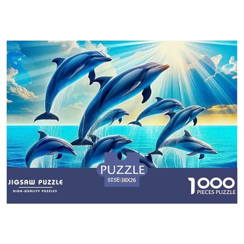 Delphin Puzzle 1000 Teile Für Erwachsene Und Kinder Meerestiere Lernspiel Pädagogisches Spielzeug Wunderschönes Dekoration in Bewährter Qualität 38x26cm/1000pcs von QTIVARLEN