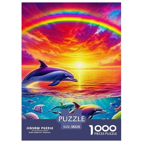 Delphin Puzzle 1000 Teile Für Erwachsene Und Kinder Meerestiere Lernspiel Pädagogisches Spielzeug Wunderschönes Dekoration in Bewährter Qualität 38x26cm/1000pcs von QTIVARLEN