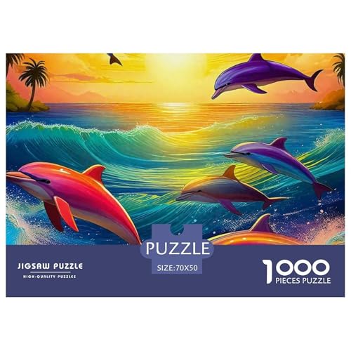 Delphin Puzzle 1000 Teile Für Erwachsene Und Kinder Meerestiere Lernspiel Pädagogisches Spielzeug Wunderschönes Dekoration in Bewährter Qualität 70x50cm/1000pcs von QTIVARLEN