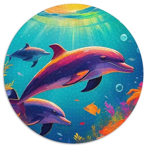 Delphin Puzzle 1000 Teilige Für Erwachsene Und Kinder Meerestiere Herausforderung Spiel Klassische Geschenk Home Dekoration Clevere Rätsel 1000pcs (67.5x67.5cm) von QTIVARLEN