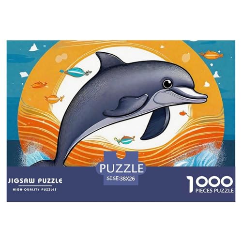 Delphin Puzzle 1000 Teilige Für Erwachsene Und Kinder Meerestiere Herausforderung Spiel Klassische Geschenk Home Dekoration in Bewährter Qualität 38x26cm/1000pcs von QTIVARLEN