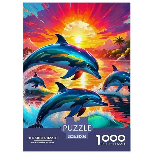 Delphin Puzzle 1000 Teilige Für Erwachsene Und Kinder Meerestiere Herausforderung Spiel Pädagogisches Spielzeug Home Dekoration Clevere Rätsel 38x26cm/1000pcs von QTIVARLEN