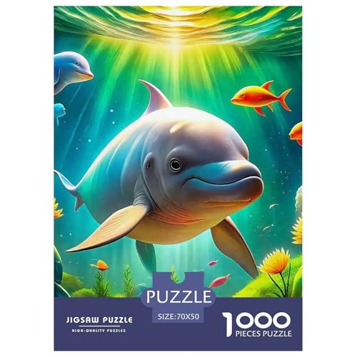 Delphin Puzzle 1000 Teilige Für Erwachsene Und Kinder Meerestiere Herausforderung Spiel Pädagogisches Spielzeug Home Dekoration Clevere Rätsel 70x50cm/1000pcs von QTIVARLEN