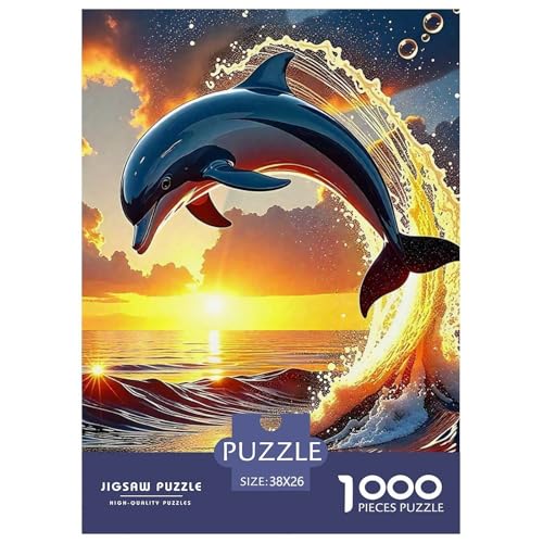 Delphin Puzzle 1000 Teilige Für Erwachsene Und Kinder Meerestiere Herausforderung Spiel Pädagogisches Spielzeug Home Dekoration in Bewährter Qualität 38x26cm/1000pcs von QTIVARLEN