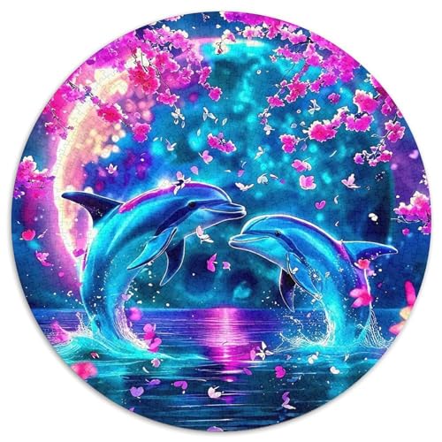 Delphin Puzzle 1000 Teilige Für Erwachsene Und Kinder Meerestiere Herausforderung Spiel Pädagogisches Spielzeug Wunderschönes Dekoration Clevere Rätsel 1000pcs (67.5x67.5cm) von QTIVARLEN