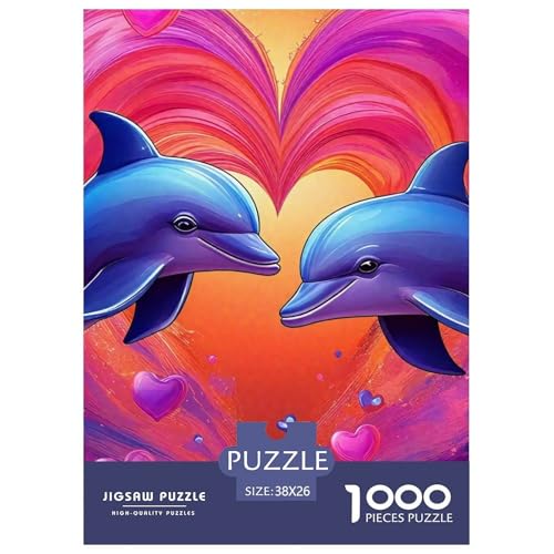 Delphin Puzzle 1000 Teilige Für Erwachsene Und Kinder Meerestiere Herausforderung Spiel Pädagogisches Spielzeug Wunderschönes Dekoration Clevere Rätsel 38x26cm/1000pcs von QTIVARLEN