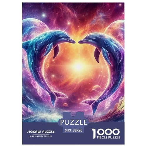 Delphin Puzzle 1000 Teilige Für Erwachsene Und Kinder Meerestiere Impossible Geschicklichkeitsspiel Klassische Geschenk Home Dekoration in Bewährter Qualität 38x26cm/1000pcs von QTIVARLEN