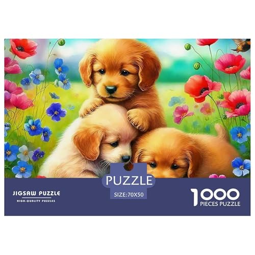 EIN lebendiger Hund Puzzle 1000 Teile Für Erwachsene Und Kinder Niedlicher Haustierhund Herausforderung Spiel Geschenk Dekoration Rätsel 70x50cm/1000pcs von QTIVARLEN