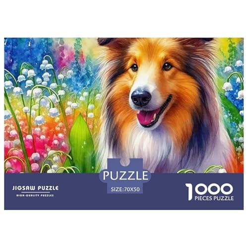 EIN lebendiger Hund Puzzle 1000 Teile Für Erwachsene Und Kinder Niedlicher Haustierhund Herausforderung Spiel Geschenk Home Dekoration Rätsel 70x50cm/1000pcs von QTIVARLEN