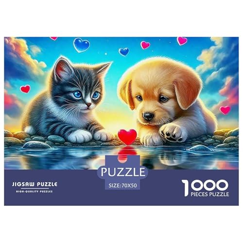 EIN lebendiger Hund Puzzle 1000 Teile Für Erwachsene Und Kinder Niedlicher Haustierhund Herausforderung Spiel Geschenk Home Dekoration in Bewährter Qualität 70x50cm/1000pcs von QTIVARLEN