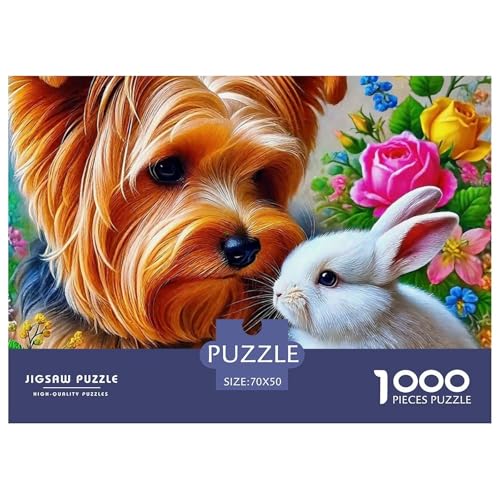 EIN lebendiger Hund Puzzle 1000 Teile Für Erwachsene Und Kinder Niedlicher Haustierhund Herausforderung Spiel Geschenk Home Dekoration in Bewährter Qualität 70x50cm/1000pcs von QTIVARLEN