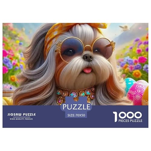 EIN lebendiger Hund Puzzle 1000 Teile Für Erwachsene Und Kinder Niedlicher Haustierhund Herausforderung Spiel Pädagogisches Spielzeug Home Dekoration in Bewährter Qualität 70x50cm/1000pcs von QTIVARLEN