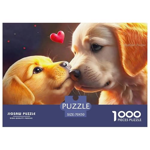 EIN lebendiger Hund Puzzle 1000 Teile Für Erwachsene Und Kinder Niedlicher Haustierhund Lernspiel Geschenk Dekoration Rätsel 70x50cm/1000pcs von QTIVARLEN