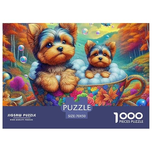 EIN lebendiger Hund Puzzle 1000 Teile Für Erwachsene Und Kinder Niedlicher Haustierhund Lernspiel Geschenk Dekoration Rätsel 70x50cm/1000pcs von QTIVARLEN