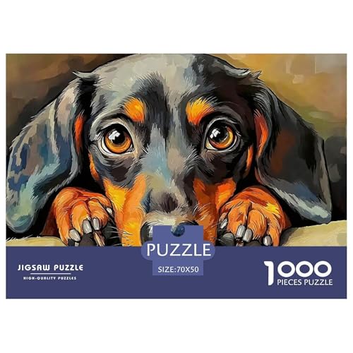 EIN lebendiger Hund Puzzle 1000 Teile Für Erwachsene Und Kinder Niedlicher Haustierhund Lernspiel Geschenk Dekoration in Bewährter Qualität 70x50cm/1000pcs von QTIVARLEN