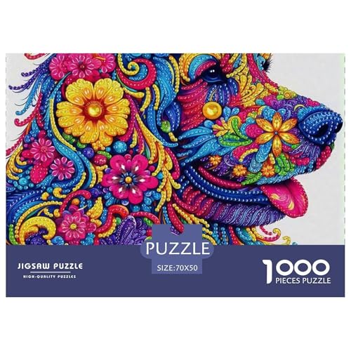 EIN lebendiger Hund Puzzle 1000 Teile Für Erwachsene Und Kinder Niedlicher Haustierhund Lernspiel Geschenk Home Dekoration Rätsel 70x50cm/1000pcs von QTIVARLEN