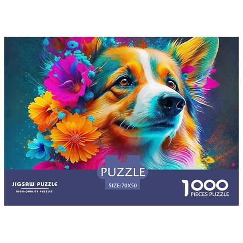 EIN lebendiger Hund Puzzle 1000 Teile Für Erwachsene Und Kinder Niedlicher Haustierhund Lernspiel Interaktives Spielzeug Dekoration Rätsel 70x50cm/1000pcs von QTIVARLEN