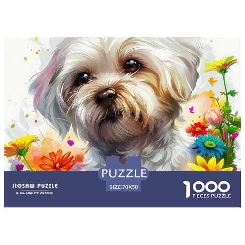 EIN lebendiger Hund Puzzle 1000 Teile Für Erwachsene Und Kinder Niedlicher Haustierhund Lernspiel Klassisches Geschenk Wunderschönes Dekoration in Bewährter Qualität 70x50cm/1000pcs von QTIVARLEN