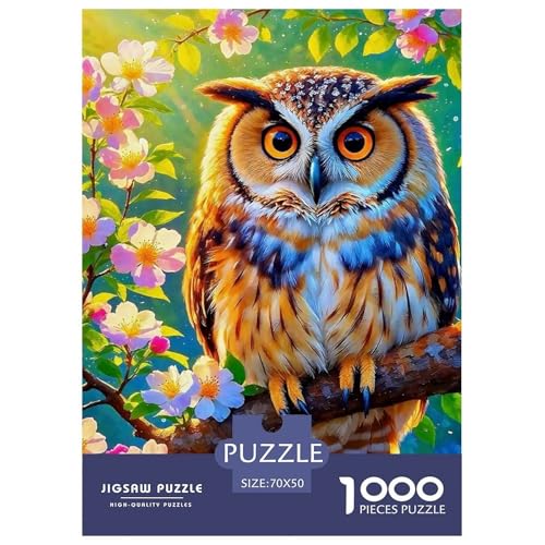 Eule Puzzle 1000 Teile Für Erwachsene Und Kinder Kühle Raptors Impossible Geschicklichkeitsspiel Interaktives Spielzeug Home Dekoration Clevere Rätsel 70x50cm/1000pcs von QTIVARLEN