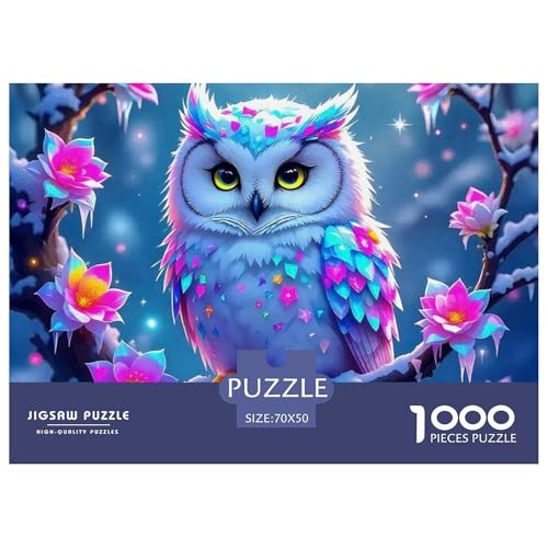 Eule Puzzle 1000 Teile Für Erwachsene Und Kinder Kühle Raptors Impossible Geschicklichkeitsspiel Interaktives Spielzeug Wunderschönes Dekoration Clevere Rätsel 70x50cm/1000pcs von QTIVARLEN
