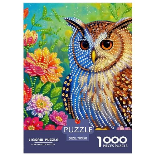 Eule Puzzle 1000 Teile Für Erwachsene Und Kinder Kühle Raptors Impossible Geschicklichkeitsspiel Interaktives Spielzeug Wunderschönes Dekoration Clevere Rätsel 70x50cm/1000pcs von QTIVARLEN