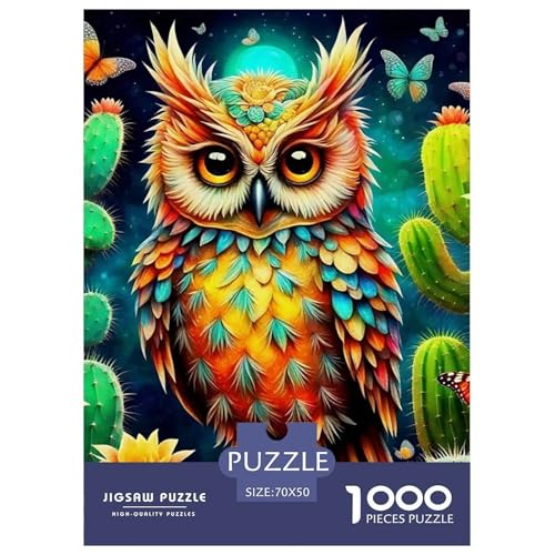 Eule Puzzle 1000 Teile Für Erwachsene Und Kinder Kühle Raptors Impossible Geschicklichkeitsspiel Klassische Geschenk Home Dekoration in Bewährter Qualität 70x50cm/1000pcs von QTIVARLEN
