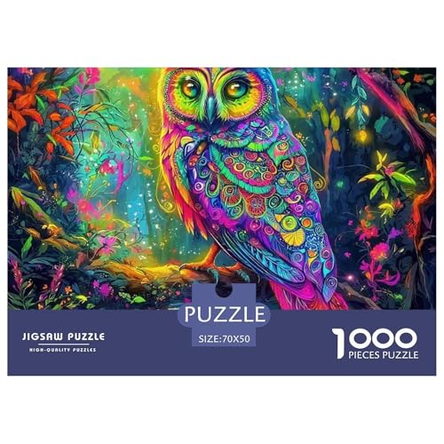 Eule Puzzle 1000 Teile Für Erwachsene Und Kinder Kühle Raptors Lernspiel Interaktives Spielzeug Home Dekoration Clevere Rätsel 70x50cm/1000pcs von QTIVARLEN