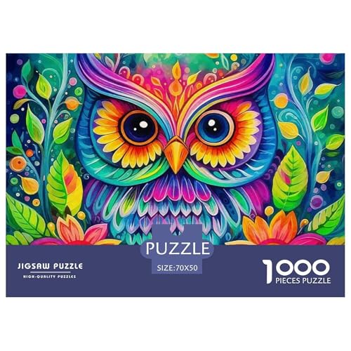 Eule Puzzle 1000 Teile Für Erwachsene Und Kinder Kühle Raptors Lernspiel Interaktives Spielzeug Home Dekoration Clevere Rätsel 70x50cm/1000pcs von QTIVARLEN