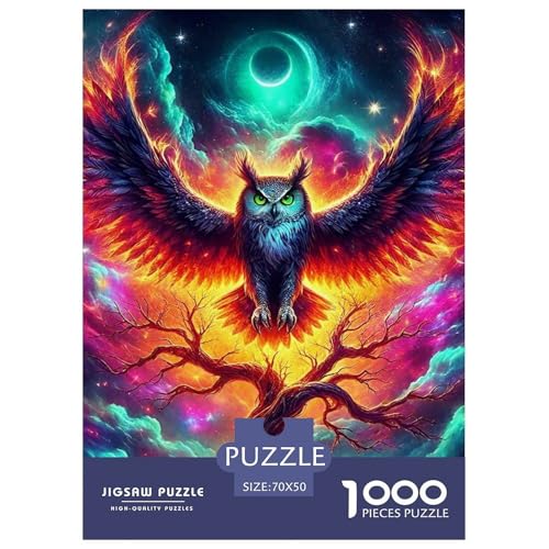 Eule Puzzle 1000 Teile Für Erwachsene Und Kinder Kühle Raptors Lernspiel Interaktives Spielzeug Wunderschönes Dekoration Clevere Rätsel 70x50cm/1000pcs von QTIVARLEN