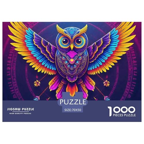 Eule Puzzle 1000 Teile Für Erwachsene Und Kinder Kühle Raptors Lernspiel Pädagogisches Spielzeug Wunderschönes Dekoration Clevere Rätsel 70x50cm/1000pcs von QTIVARLEN