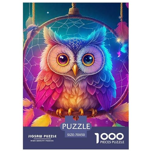Eule Puzzle 1000 Teilige Für Erwachsene Und Kinder Kühle Raptors Herausforderung Spiel Klassische Geschenk Wunderschönes Dekoration in Bewährter Qualität 70x50cm/1000pcs von QTIVARLEN