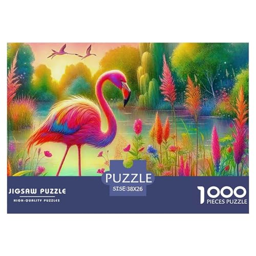 Flamingo Puzzle 1000 Teile Für Erwachsene Und Kinder Flamingo Pattern Impossible Geschicklichkeitsspiel Klassische Geschenk Wunderschönes Dekoration Clevere Rätsel 38x26cm/1000pcs von QTIVARLEN