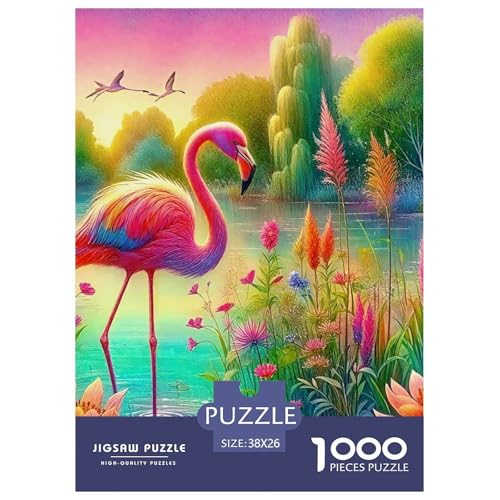Flamingo Puzzle 1000 Teile Für Erwachsene Und Kinder Flamingo Pattern Lernspiel Interaktives Spielzeug Home Dekoration Clevere Rätsel 38x26cm/1000pcs von QTIVARLEN