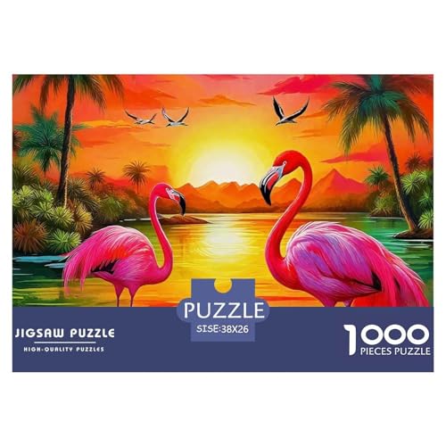 Flamingo Puzzle 1000 Teile Für Erwachsene Und Kinder Flamingo Pattern Lernspiel Klassische Geschenk Wunderschönes Dekoration in Bewährter Qualität 38x26cm/1000pcs von QTIVARLEN