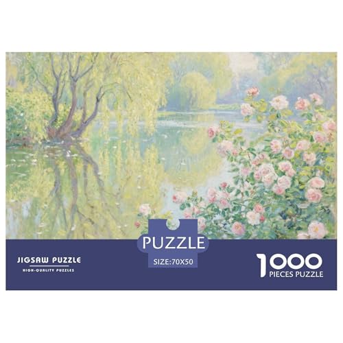 Fluss Stil Farbenfrohes Puzzle 1000 Stück Bewährter Qualität Erwachsene Kinder Schöne Landschaft Geschicklichkeitsspiel Geschenke Frauen Pädagogisches Spielzeug 70x50cm/1000pcs von QTIVARLEN