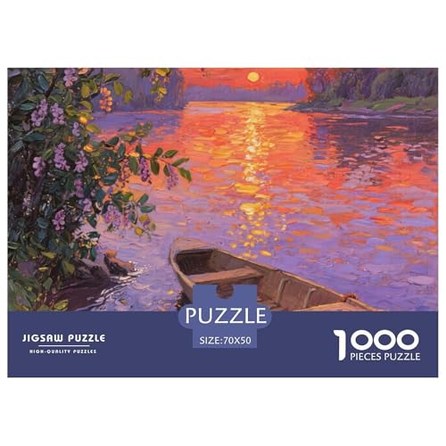 Fluss Stil Farbenfrohes Puzzle 1000 Stück in bewährter Qualität Für Erwachsene Und Kinder Geschicklichkeitsspiel Geschenke Für Männer Home Dekoration 70x50cm/1000pcs von QTIVARLEN
