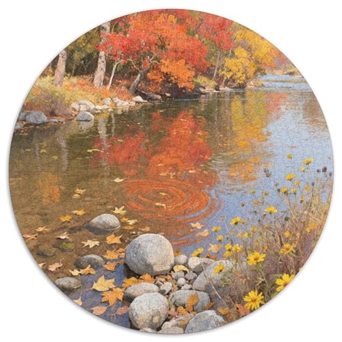 Fluss Stil Farbenfrohes Puzzle 1000 Teile Bewährter Qualität Für Erwachsene Und Kinder Schöne Landschaft Geschicklichkeitsspiel Geschenke Für Frauen Home Dekoration 1000pcs (67.5x67.5cm) von QTIVARLEN