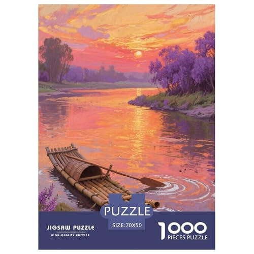Fluss Stil Puzzles 1000 Teile in Bewährter Qualität Für Erwachsene Kinder Schöne Landschaft Herausforderndes Rätsel Geschenke Frauen Wanddekoration 70x50cm/1000pcs von QTIVARLEN